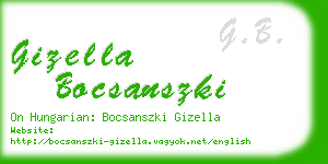 gizella bocsanszki business card